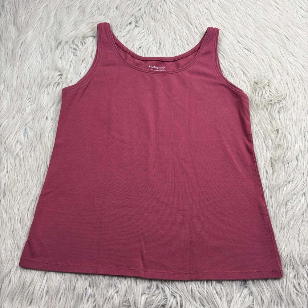 Eileen Fisher Women's S Pink Classic Tank Shell Organic Cotton Quality Basics